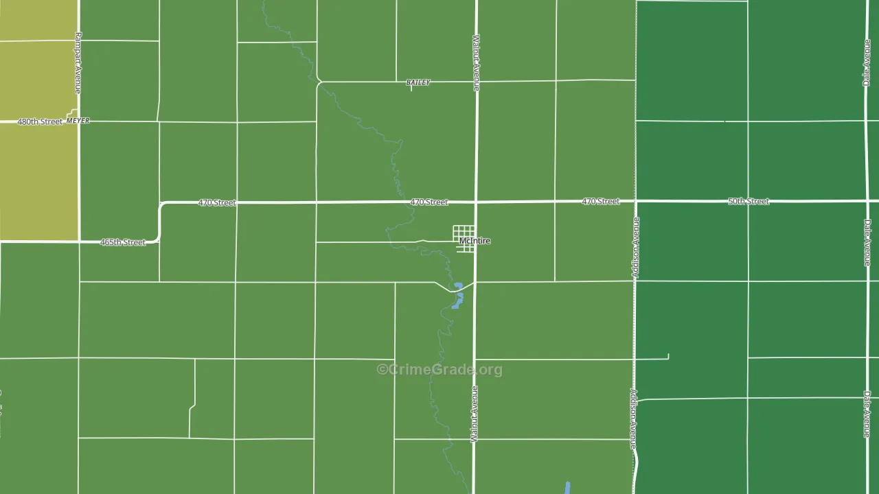 McIntire, IA Map of Vandalism Rates