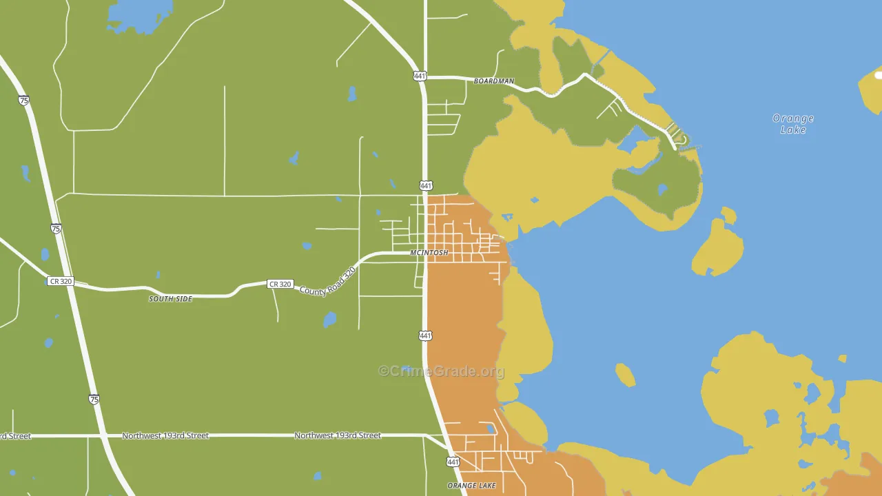 McIntosh, FL Map of Vandalism Rates