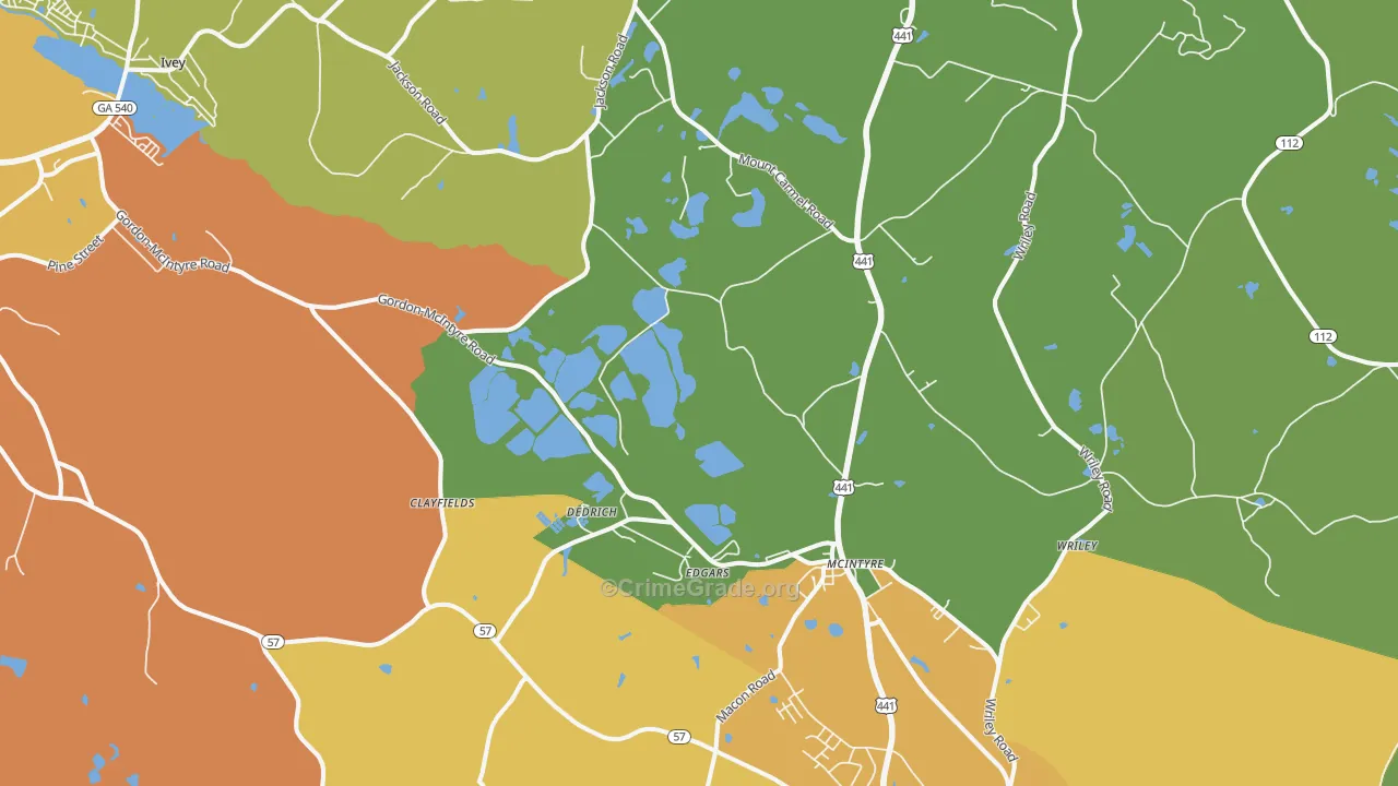 McIntyre, GA Map of Vandalism Rates