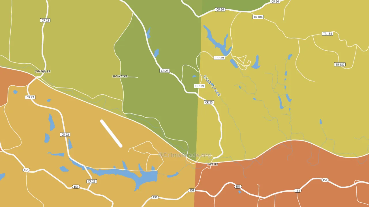 McIntyre, OH Map of Vandalism Rates