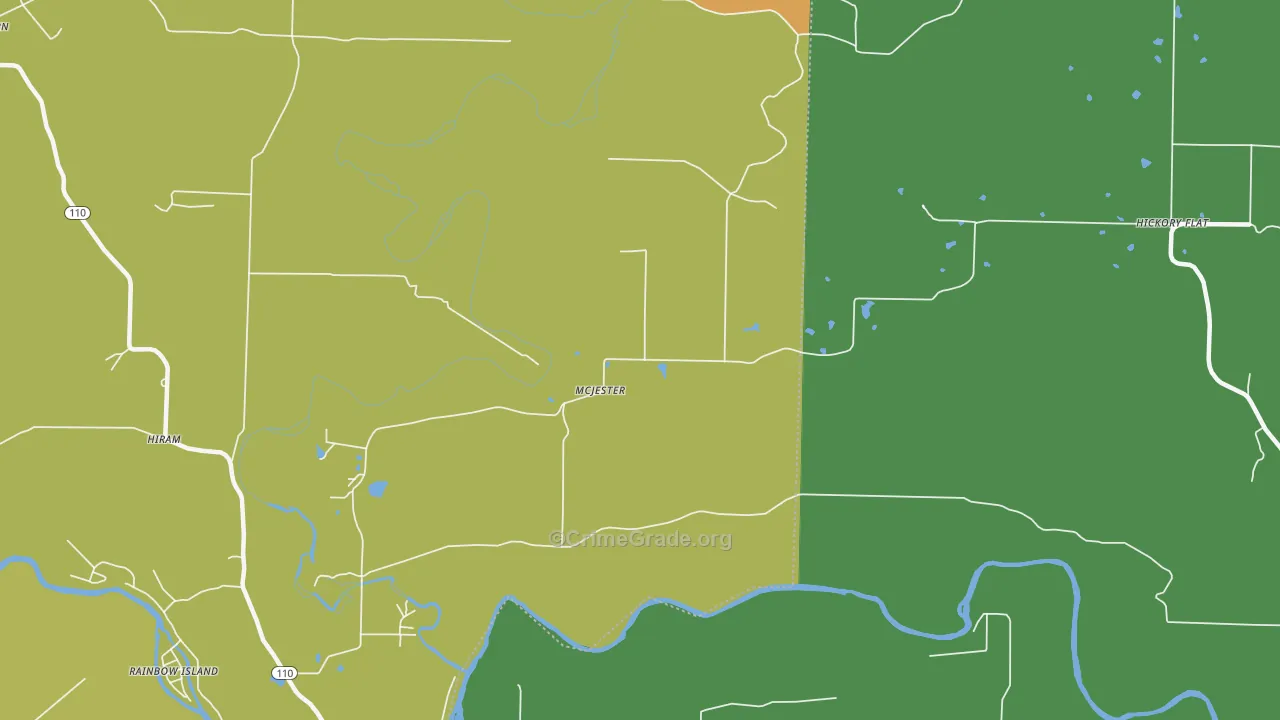 McJester, AR Map of Vandalism Rates