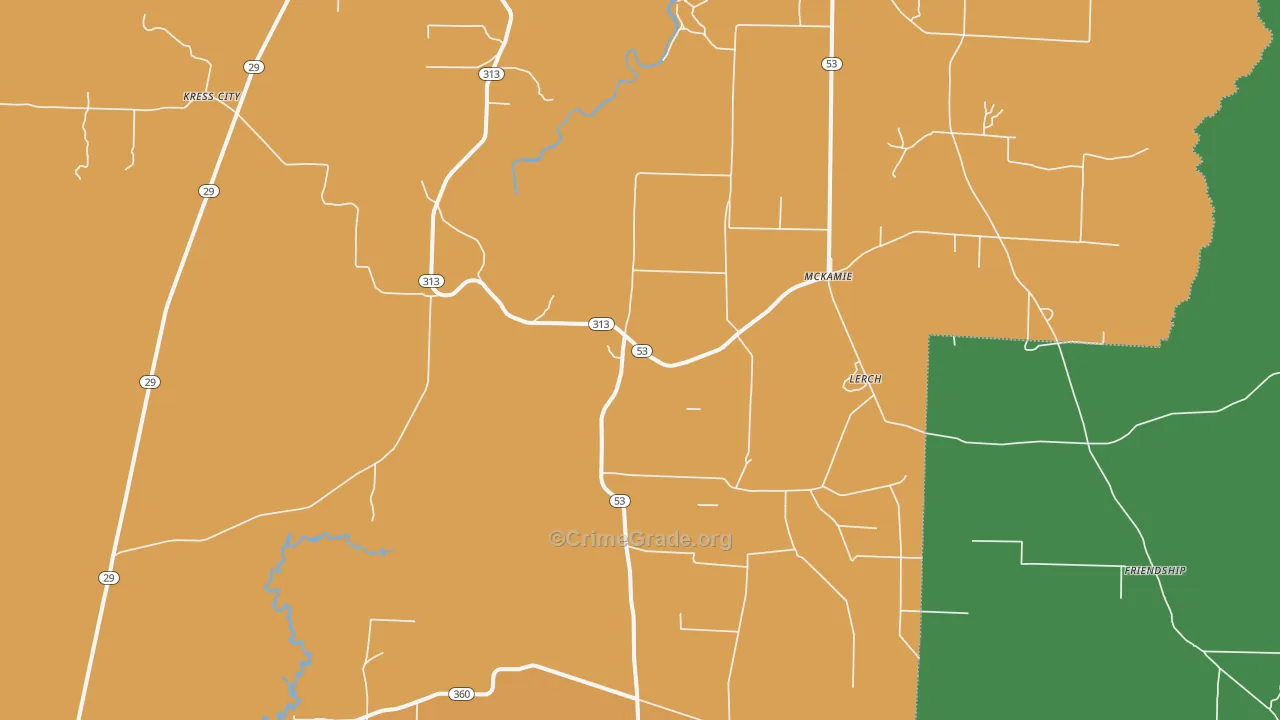 McKamie, AR Map of Vandalism Rates