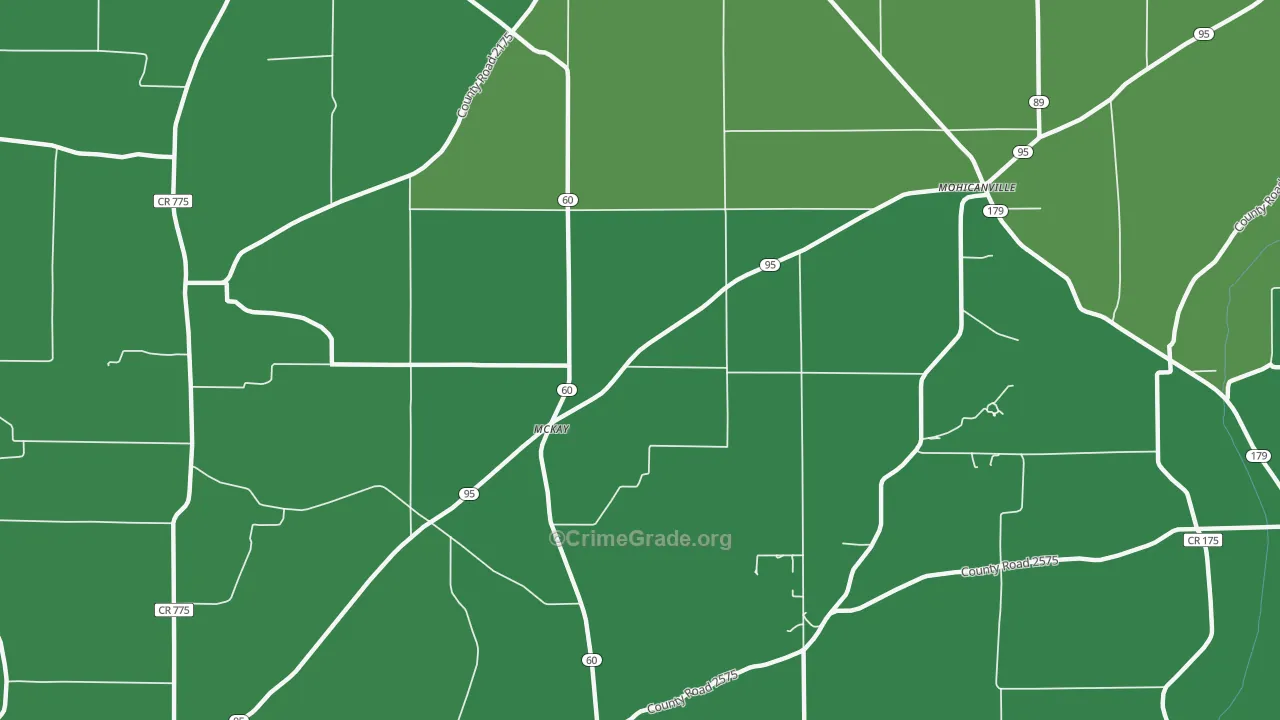 McKay, OH Map of Vandalism Rates