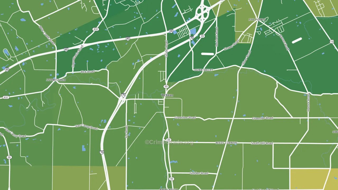 McKean, PA Map of Vandalism Rates