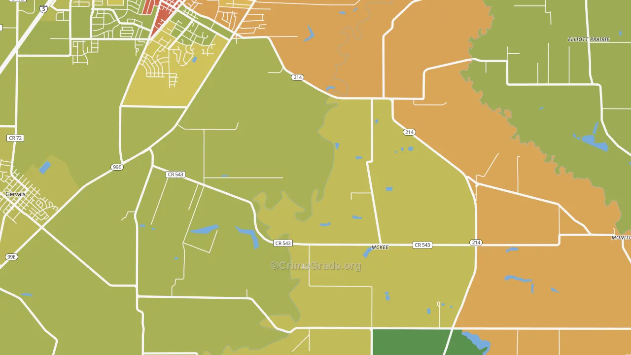 McKee, OR Map of Vandalism Rates