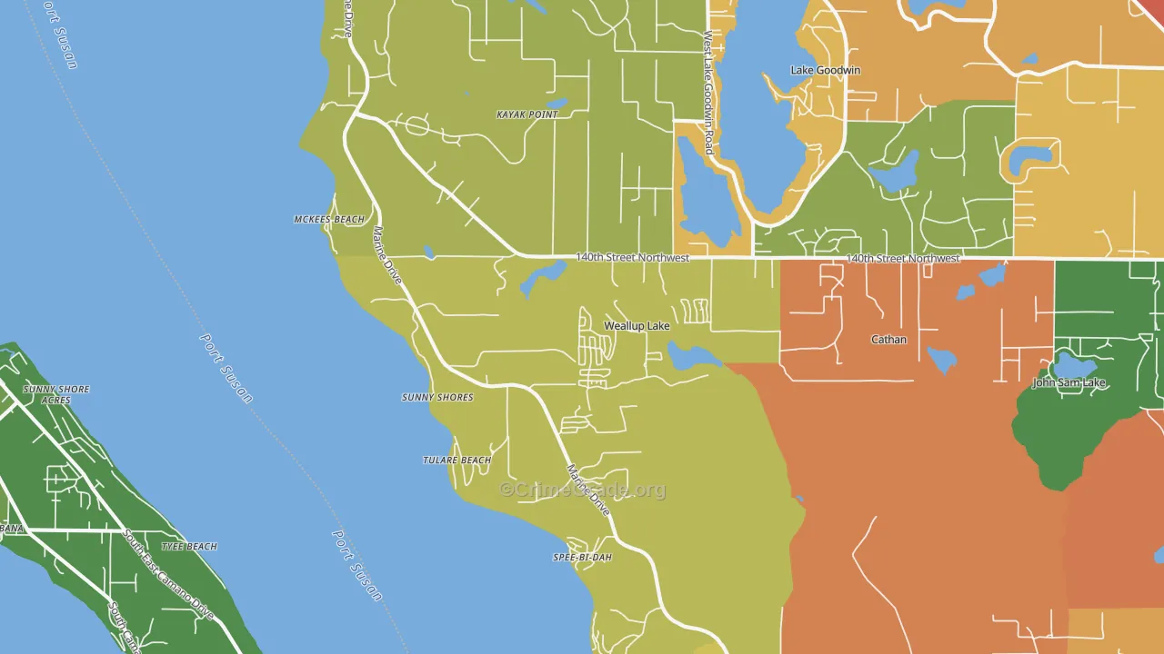 McKees Beach, WA Map of Vandalism Rates