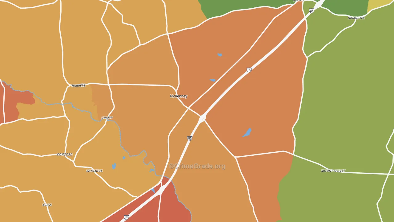 McKenney, VA Map of Vandalism Rates