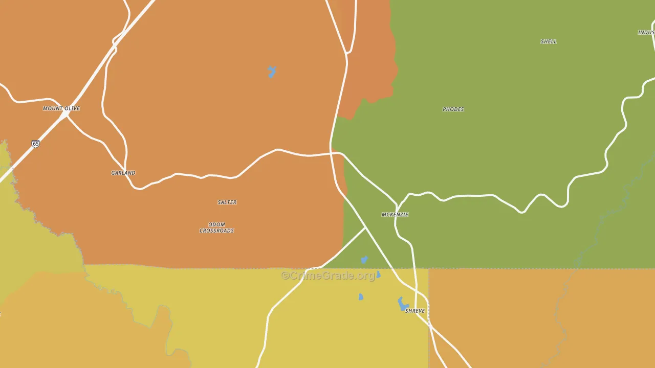 McKenzie, AL Map of Vandalism Rates