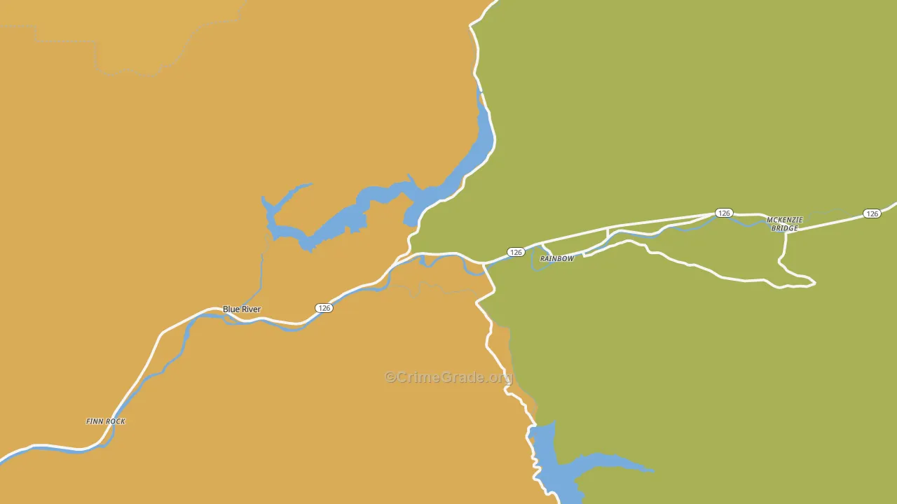 McKenzie Bridge, OR Map of Vandalism Rates