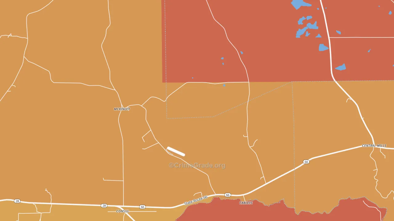 McKinley, AL Map of Vandalism Rates