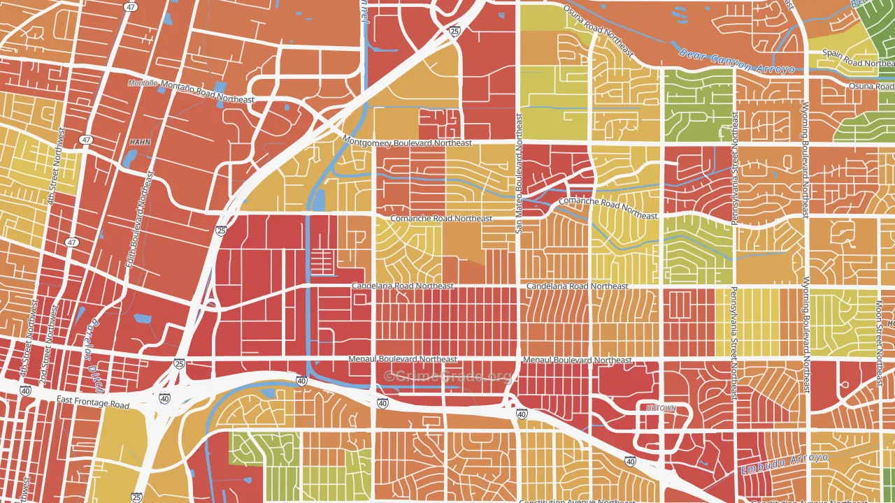 McKinley, Albuquerque, NM Map of Vandalism Rates
