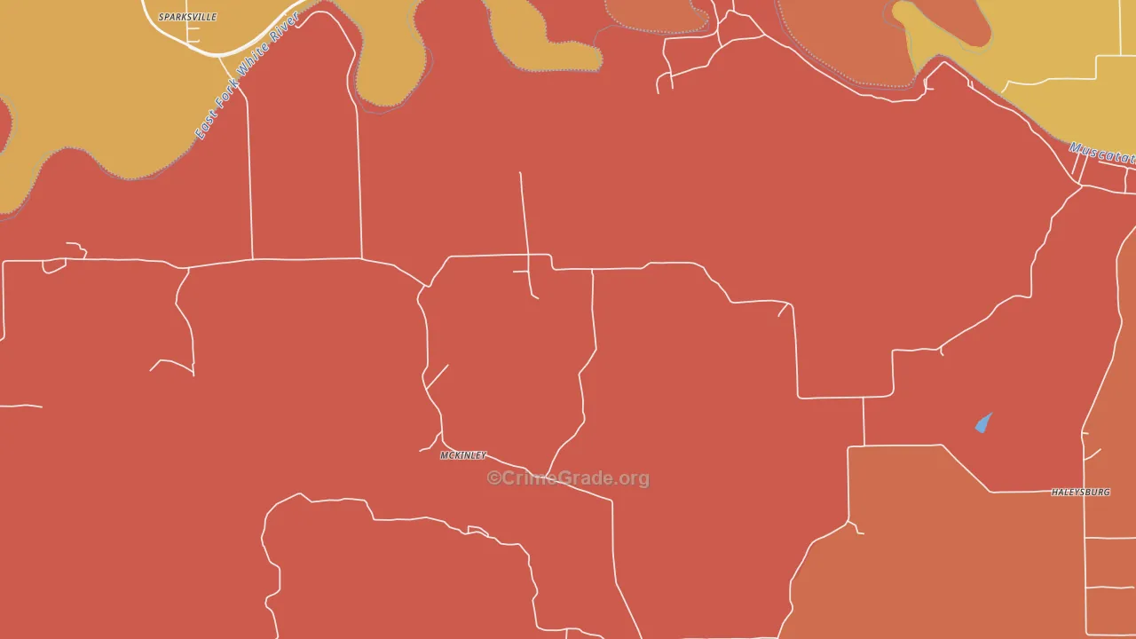 McKinley, IN Map of Vandalism Rates