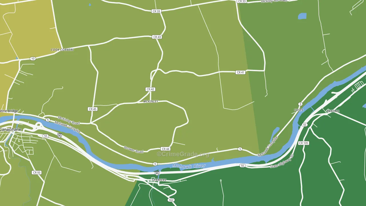 McKinley, NY Map of Vandalism Rates
