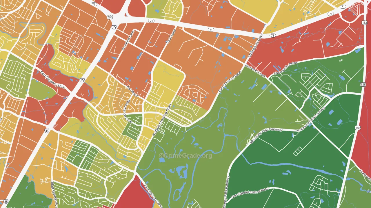 McKinney, Austin, TX Map of Vandalism Rates
