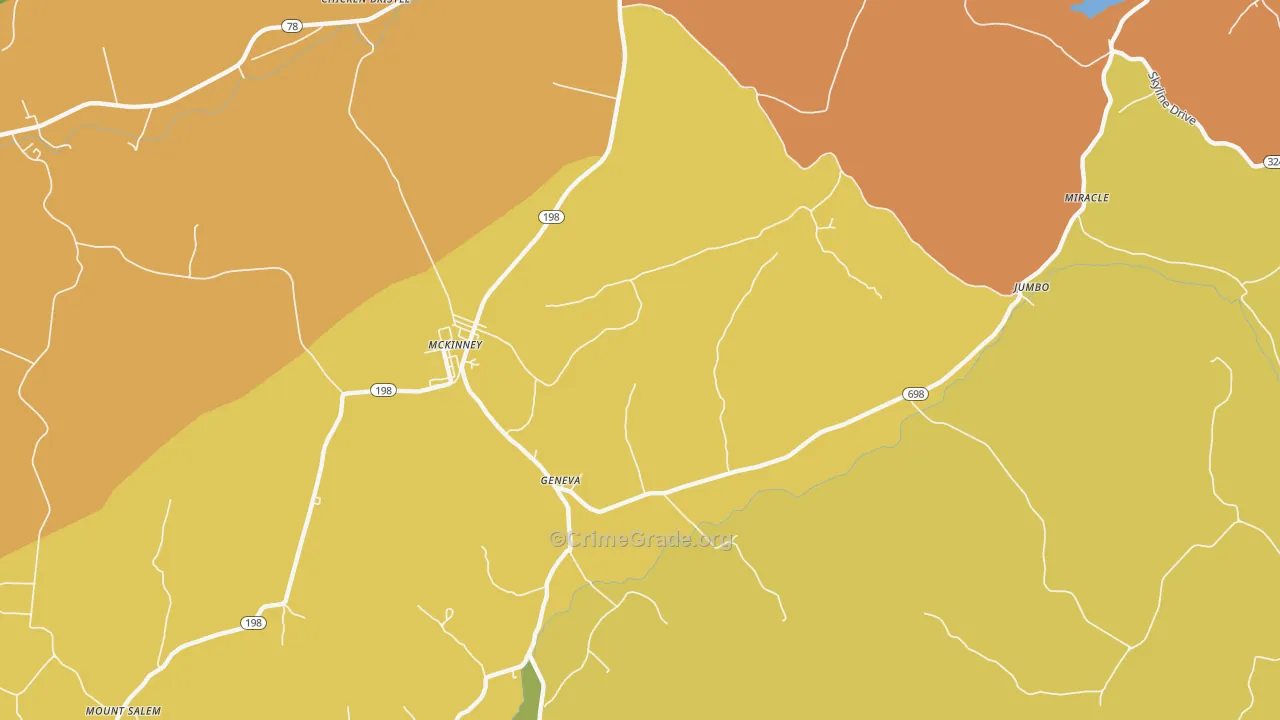 McKinney, KY Map of Vandalism Rates