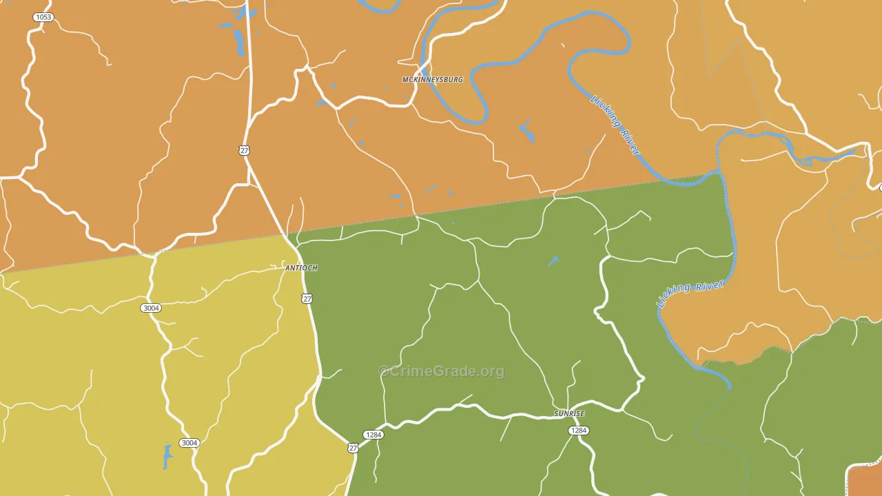 McKinneysburg, KY Map of Vandalism Rates