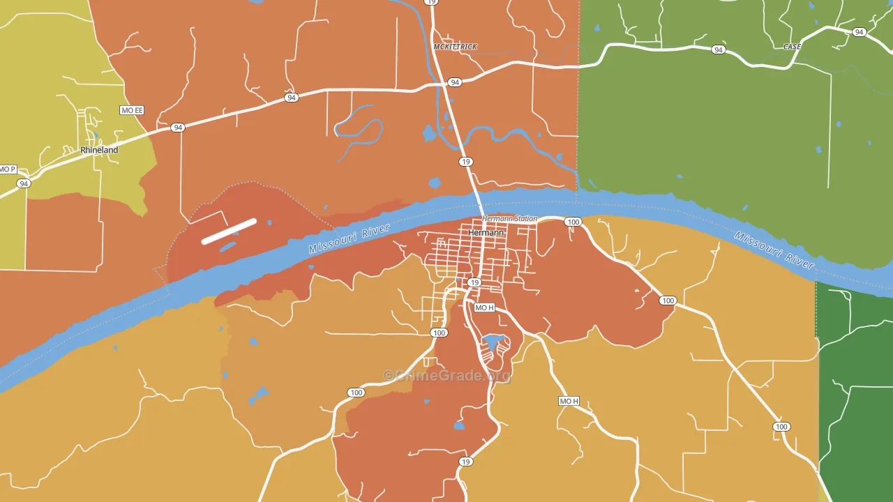 McKittrick, MO Map of Vandalism Rates