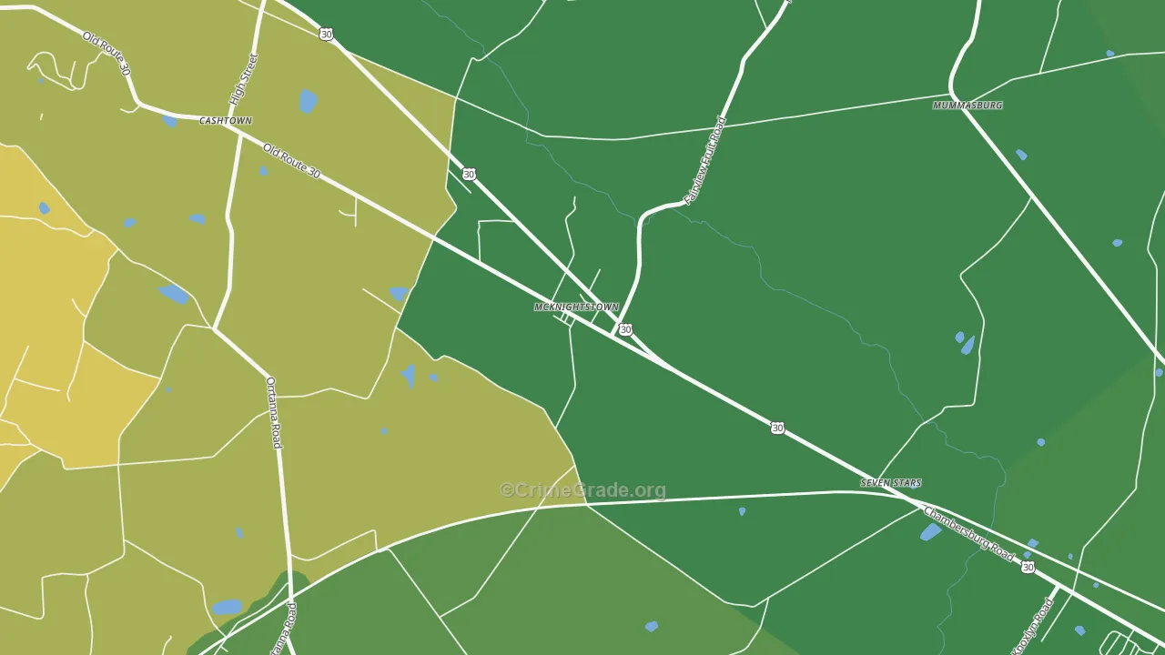 McKnightstown, PA Map of Vandalism Rates