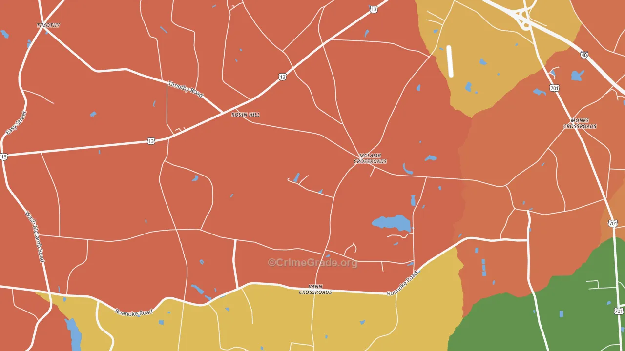 McLamb Crossroads, NC Map of Vandalism Rates