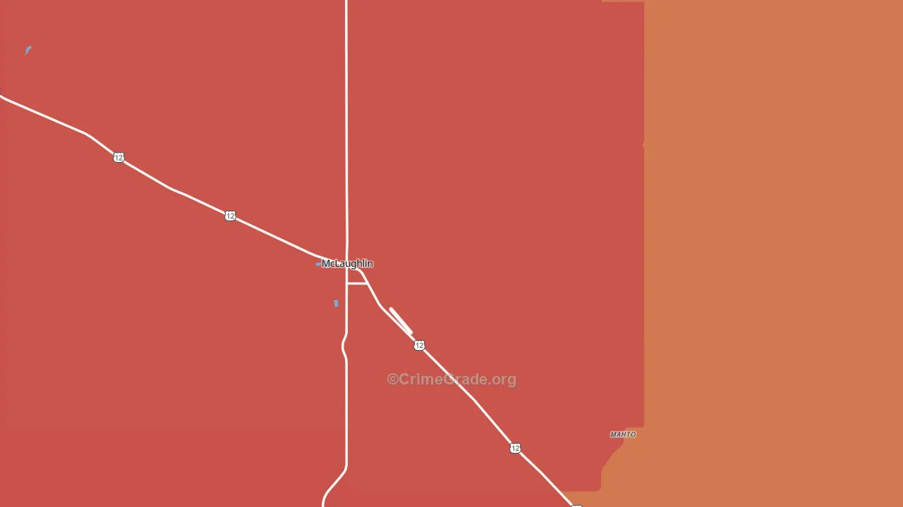 McLaughlin, SD Map of Vandalism Rates