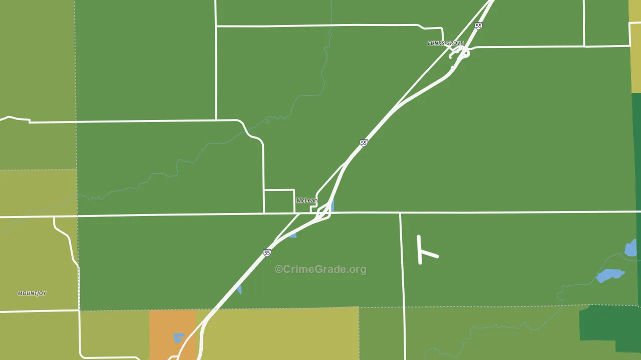McLean, IL Map of Vandalism Rates