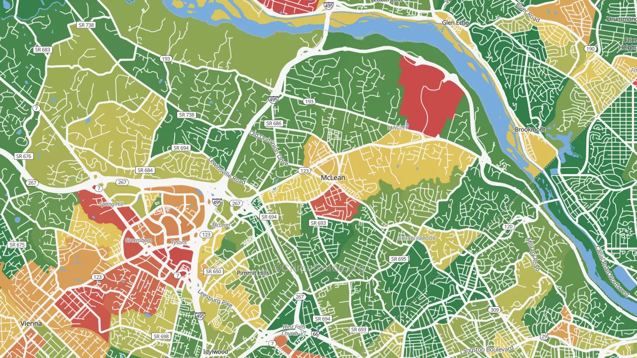 McLean, VA Map of Vandalism Rates