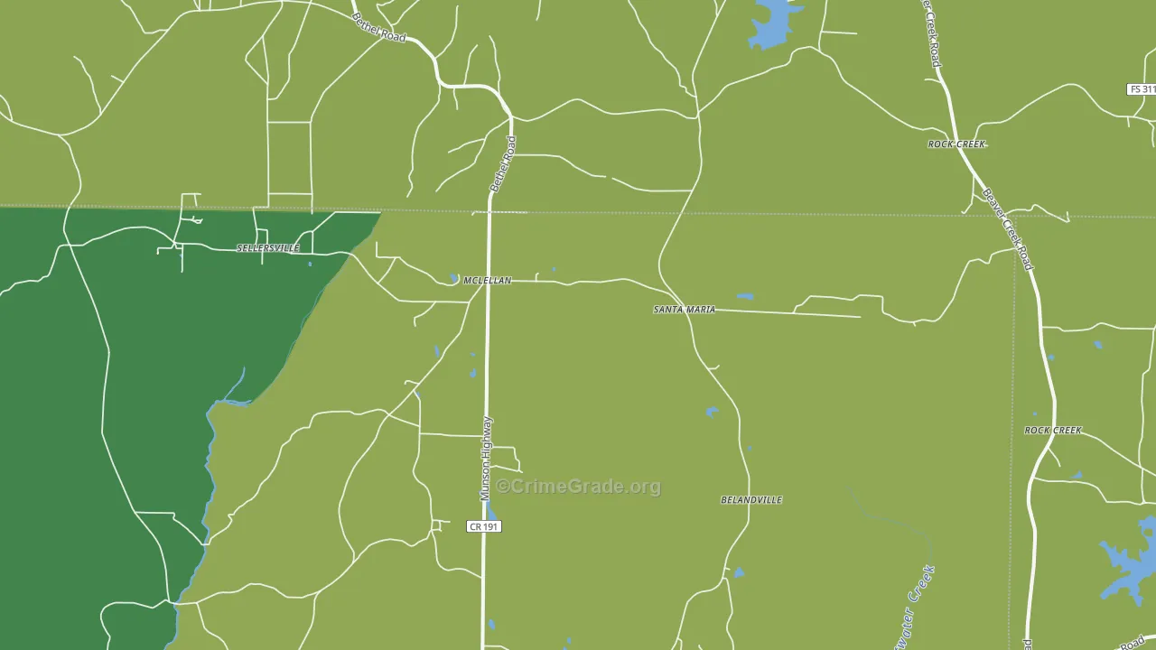 McLellan, FL Map of Vandalism Rates