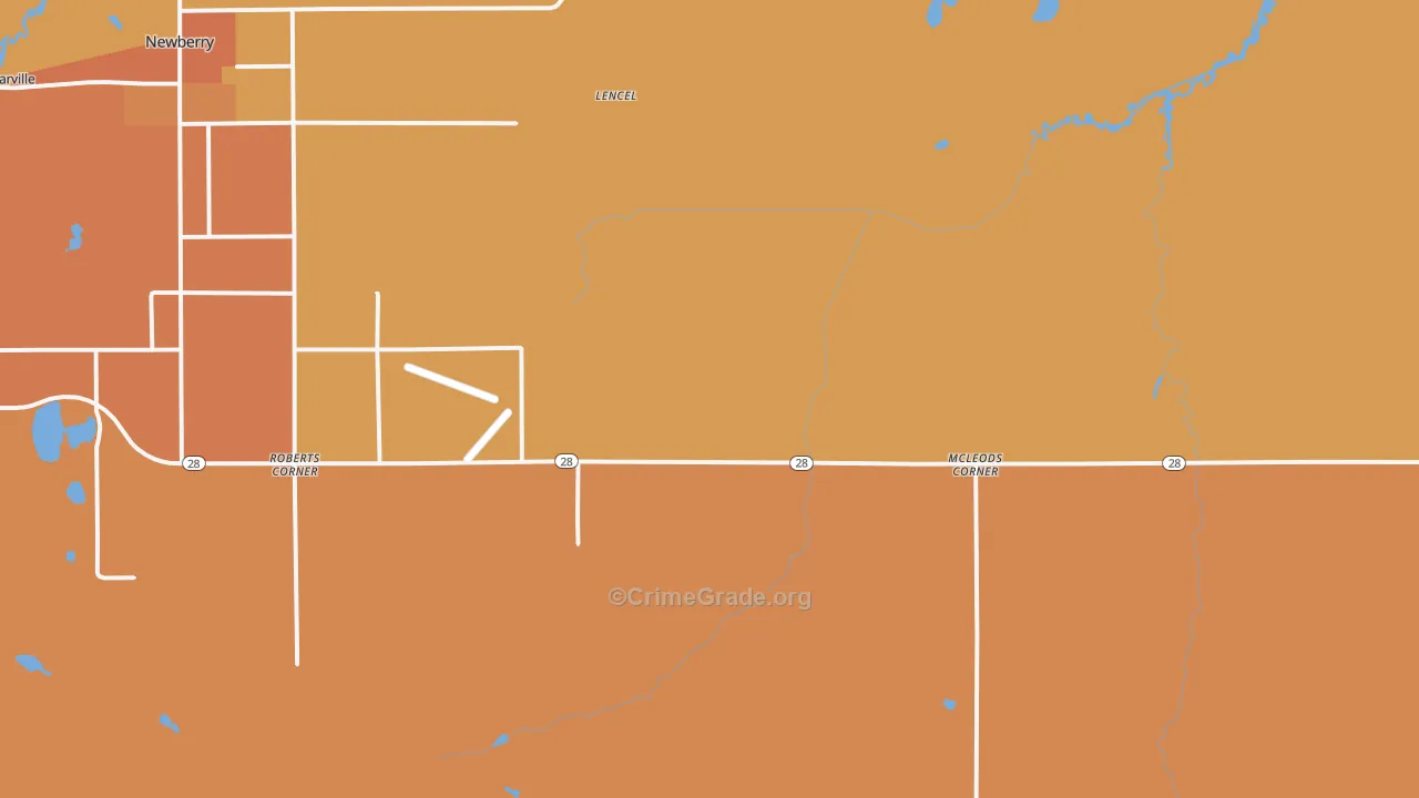 McLeods Corner, MI Map of Vandalism Rates