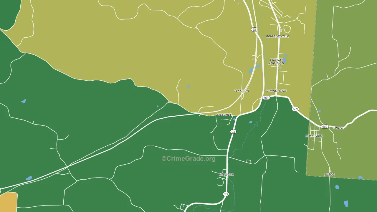 McLuney, OH Map of Vandalism Rates
