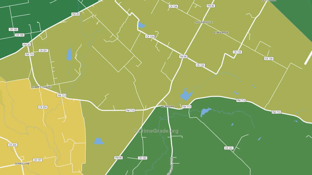 McMahan, TX Map of Vandalism Rates