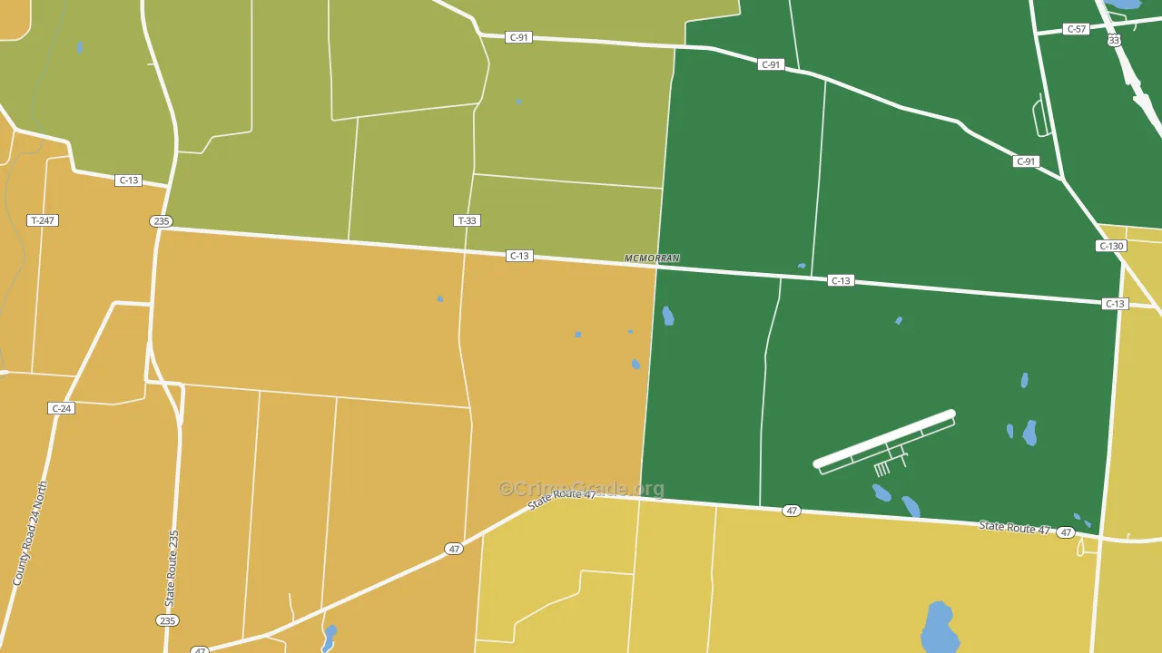McMorran, OH Map of Vandalism Rates