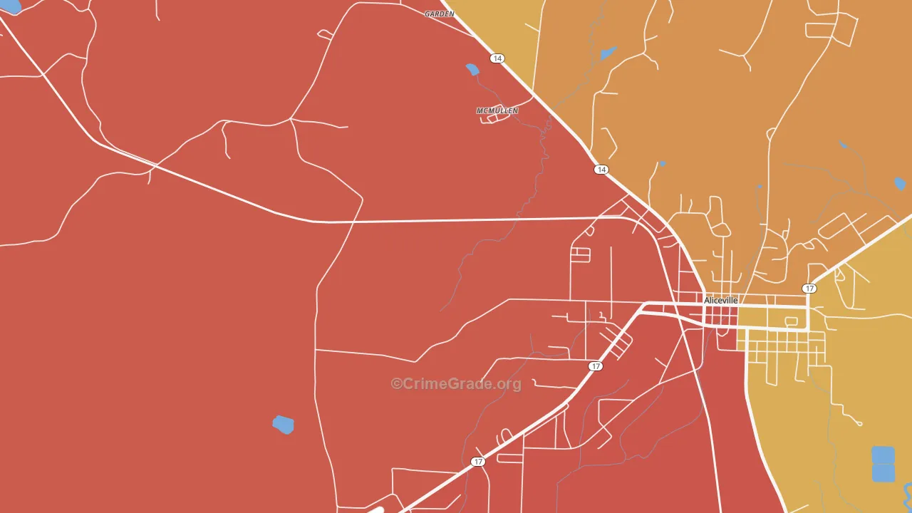 McMullen, AL Map of Vandalism Rates