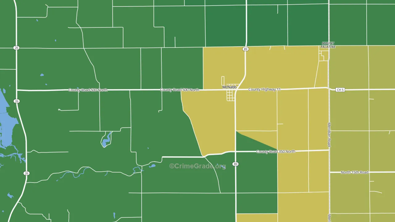 McNabb, IL Map of Vandalism Rates