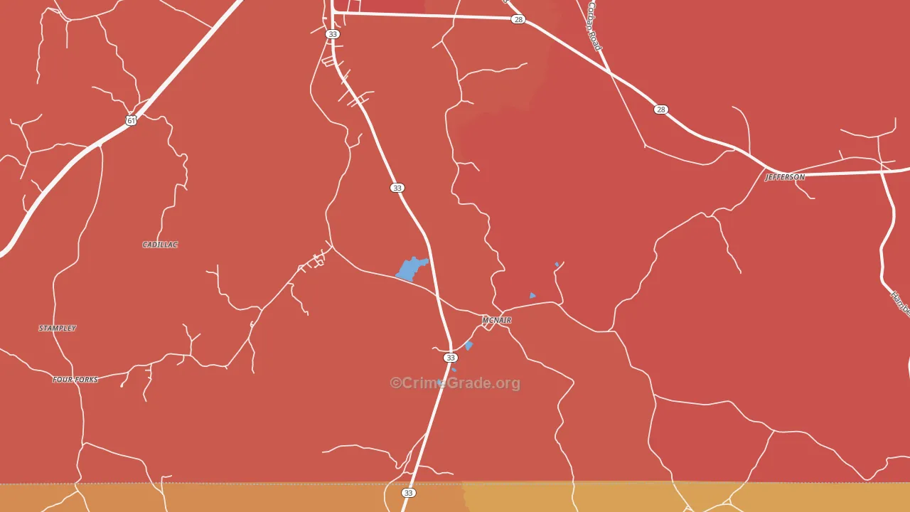 McNair, MS Map of Vandalism Rates