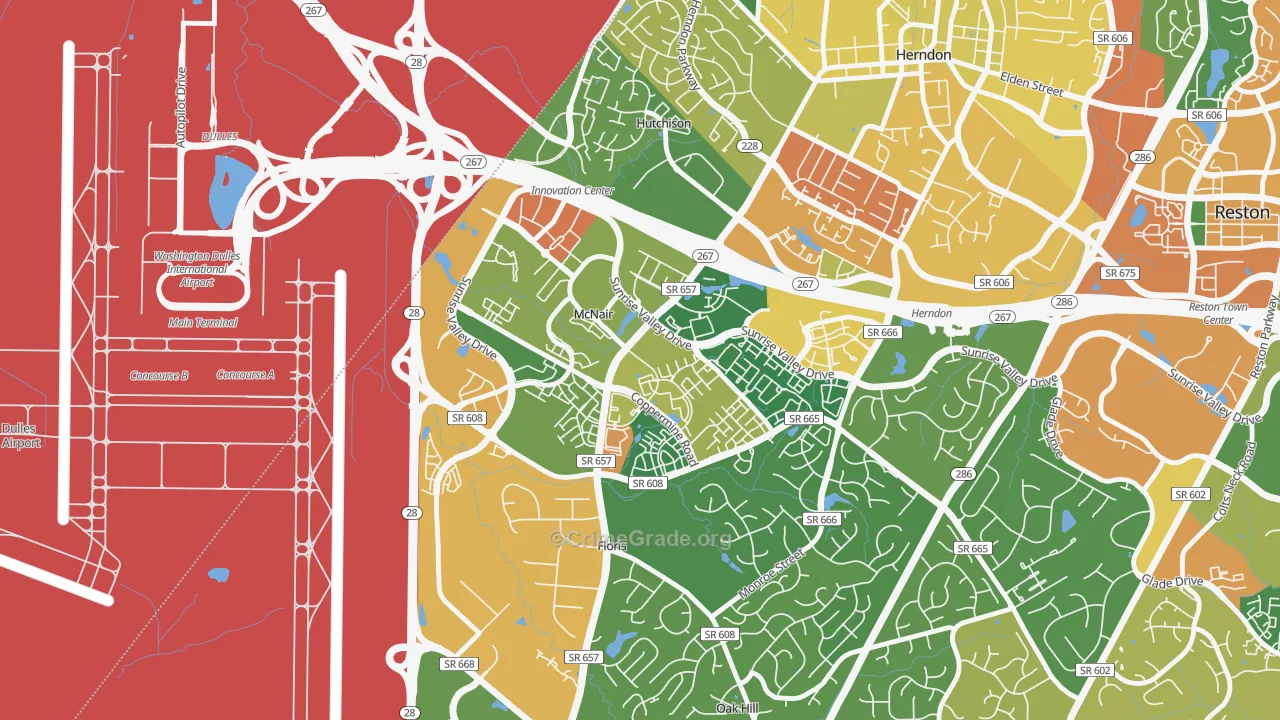 McNair, VA Map of Vandalism Rates