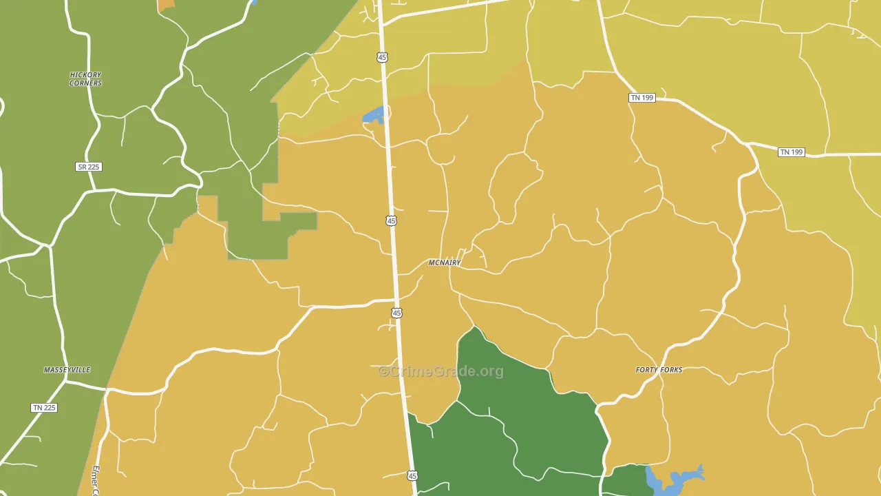 McNairy, TN Map of Vandalism Rates