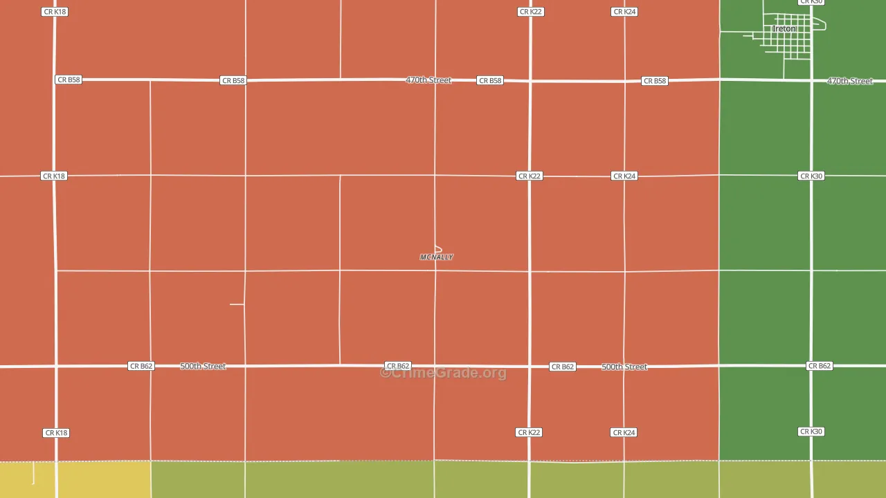 McNally, IA Map of Vandalism Rates