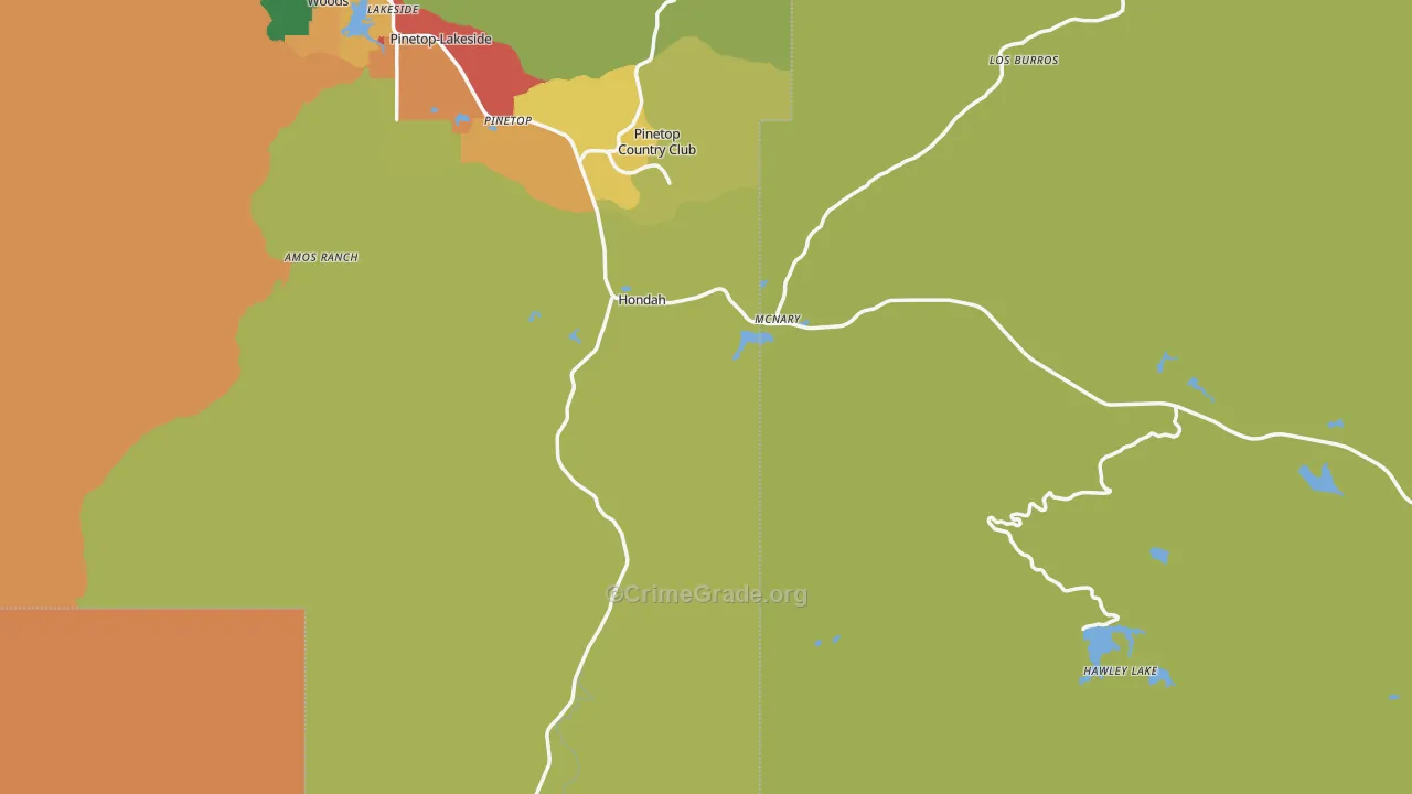 McNary, AZ Map of Vandalism Rates