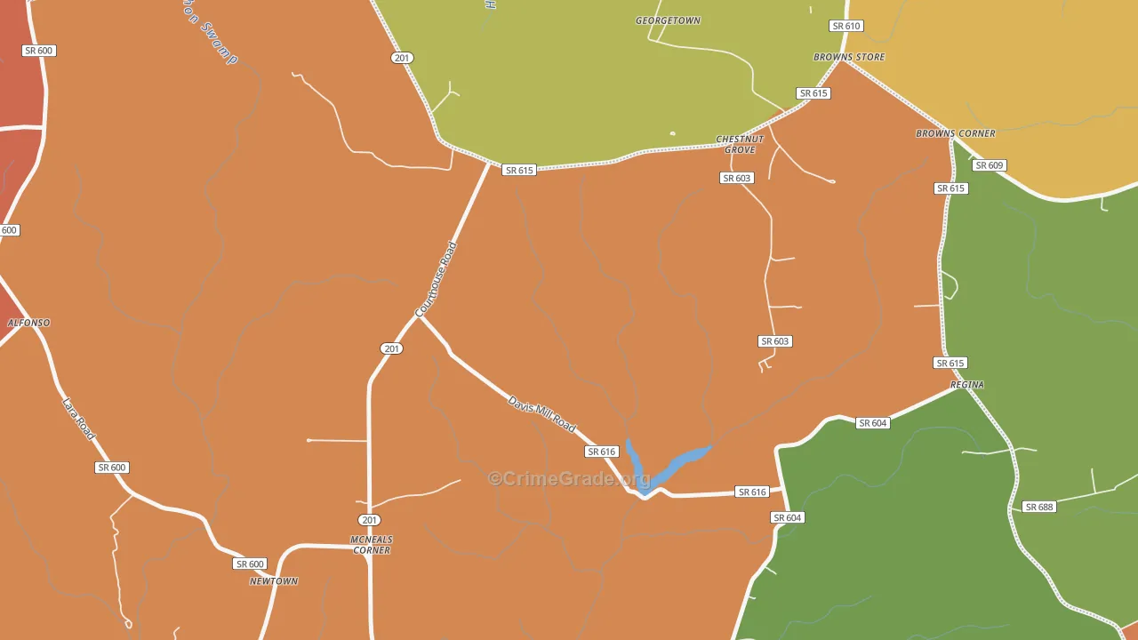 McNeals Corner, VA Map of Vandalism Rates