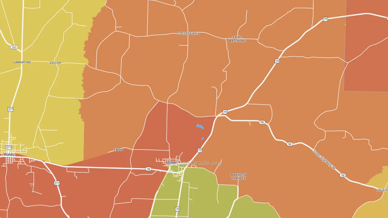 McNeil, AR Map of Vandalism Rates