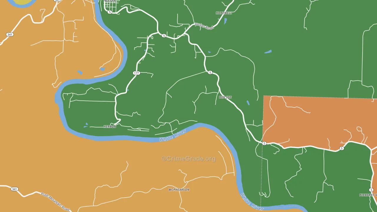 McPhearson, AR Map of Vandalism Rates