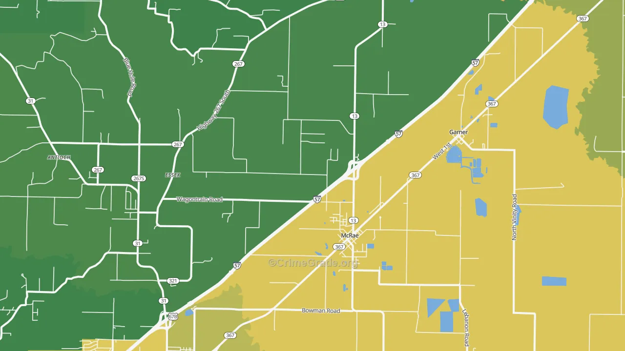 McRae, AR Map of Vandalism Rates