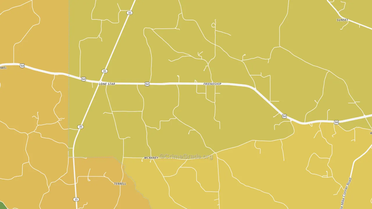 McRaney, MS Map of Vandalism Rates