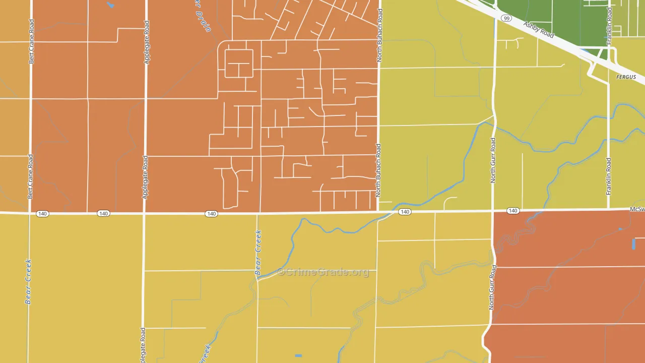 McSwain, CA Map of Vandalism Rates