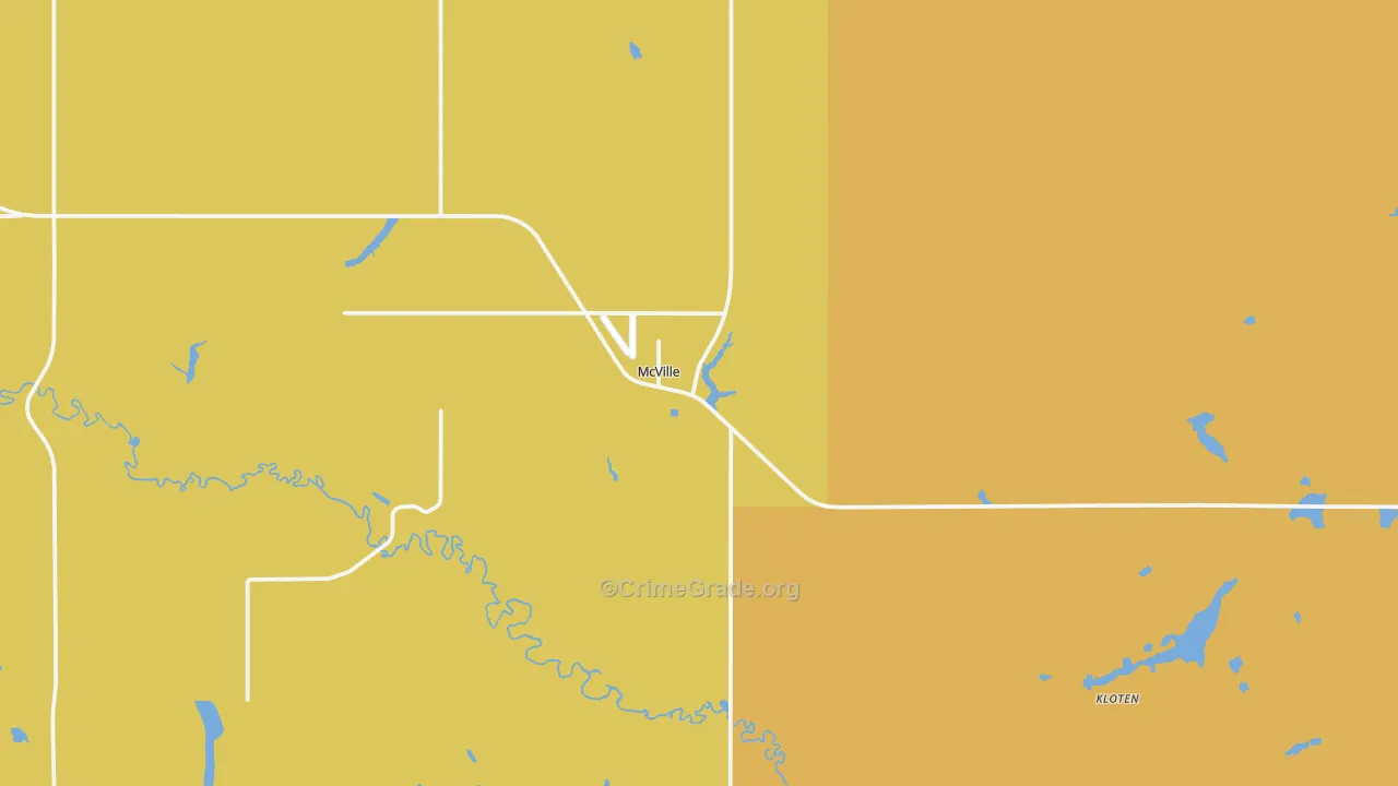 Mcville, ND Map of Vandalism Rates