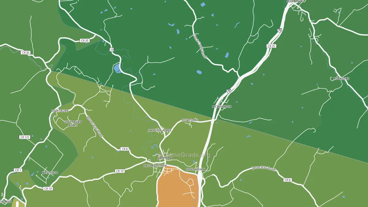 McWhorter, WV Map of Vandalism Rates