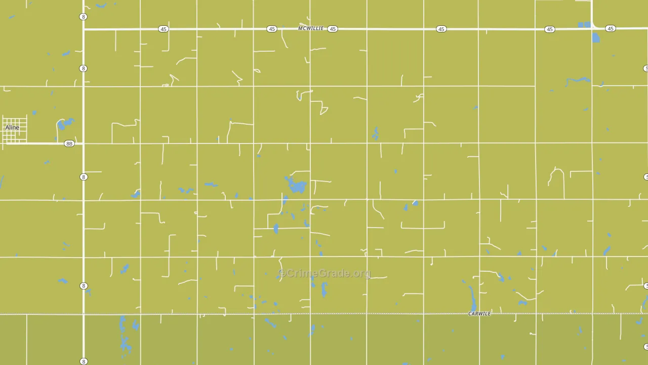 McWillie, OK Map of Vandalism Rates