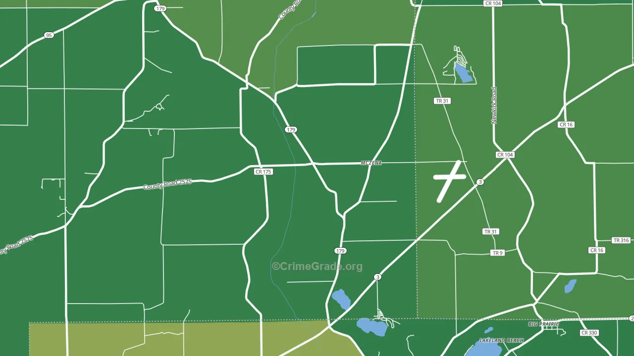 McZena, OH Map of Vandalism Rates