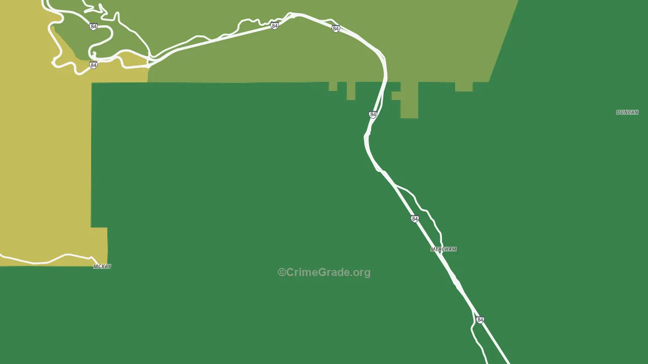 Meacham, OR Map of Vandalism Rates