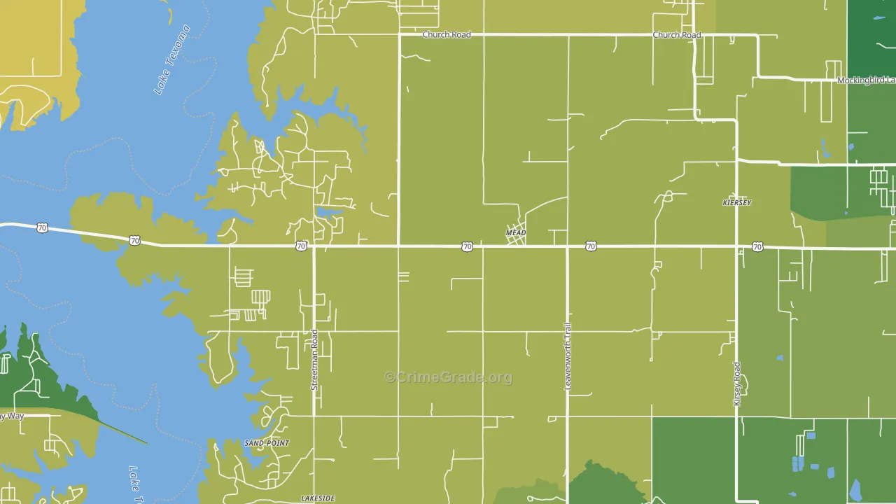 Mead, OK Map of Vandalism Rates
